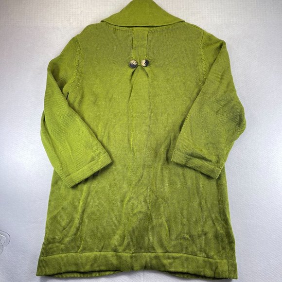 NWT WILLOW Womens XL Green Cardigan Button Up Spread Collar Soft Knit Duster - Picture 8 of 12